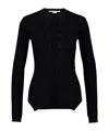Stella Mccartney Lace-up Ribbed Knit Jumper In Black