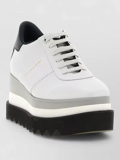 Stella Mccartney Lace Up Shoes Round Toe Platform Heel In White