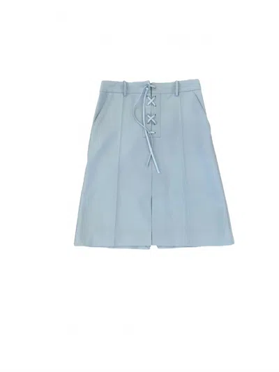 Stella Mccartney Lace-up Skirt In Mineral Blue