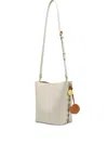Stella Mccartney Lace-up Top-handle Bucket Bag In White
