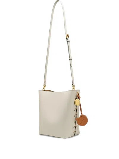 Stella Mccartney Lace-up Top-handle Bucket Bag In White