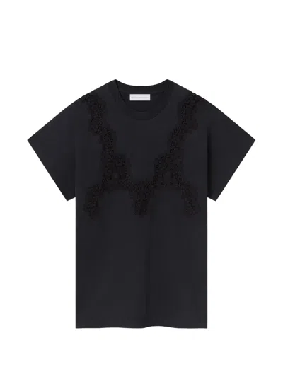 Stella Mccartney Lace-detail T-shirt In Black