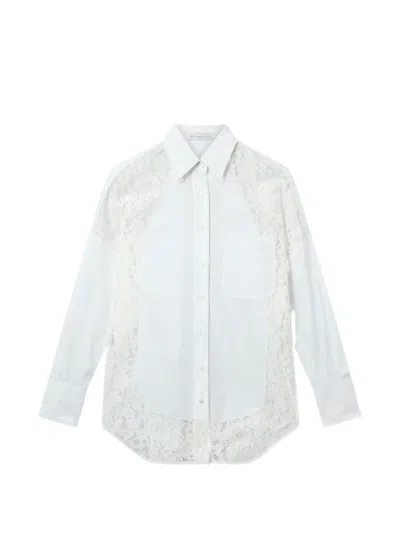 Stella Mccartney Lace-panelled Cotton Shirt In White