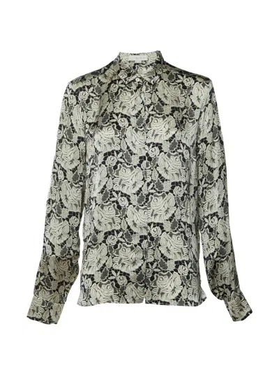 Pre-owned Stella Mccartney Lace-print Silk Shirt In Neutrals