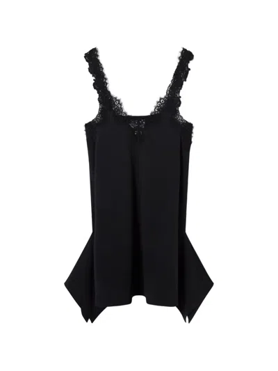 Stella Mccartney Lace-trim Mini Dress In Black