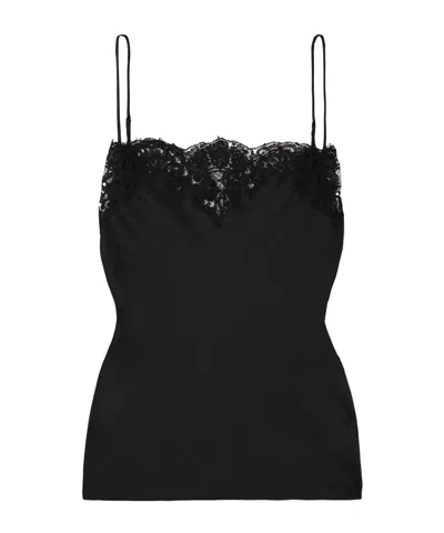 Stella Mccartney Lace-trimmed Satin Camisole In Black