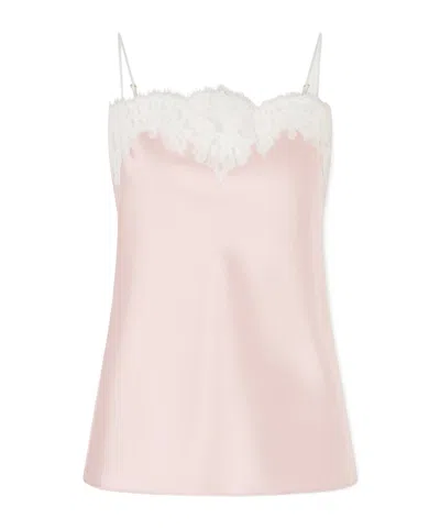 Stella Mccartney Lace-trimmed Satin Camisole In Pink