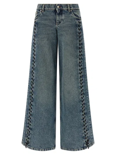Stella Mccartney Lace-up Jeans In Blue