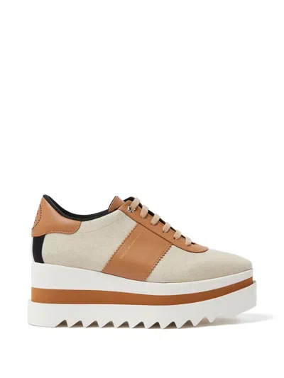Stella Mccartney Lace-up Platform Sneakers In Neutral
