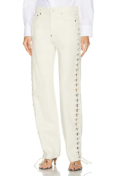 Stella Mccartney Lacing Straight Leg In Ecru