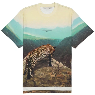 Stella Mccartney Ladies All-over Photographic Print Leopard T-shirt In Multicolor