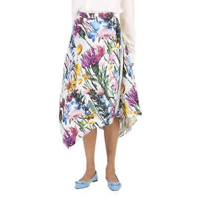 Pre-owned Stella Mccartney Ladies Asymmetric Floral Print Midi Skirt In Multicolor