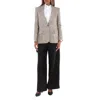 Stella Mccartney Ladies Beige Single-breasted Wide Blazer In Brown