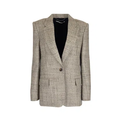 Stella Mccartney Ladies Beige Single-breasted Wide Blazer