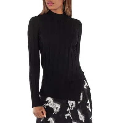 Stella Mccartney Ladies Black Asymmetric-hem Knit Jumper