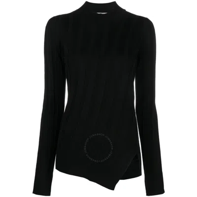 STELLA MCCARTNEY STELLA MCCARTNEY LADIES BLACK ASYMMETRIC-HEM KNIT JUMPER