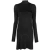Stella Mccartney Ladies Black High-neck Draped-back Minidress In Black