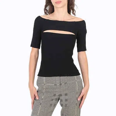 Pre-owned Stella Mccartney Ladies Black Off-shoulder Cut-out Knit Top