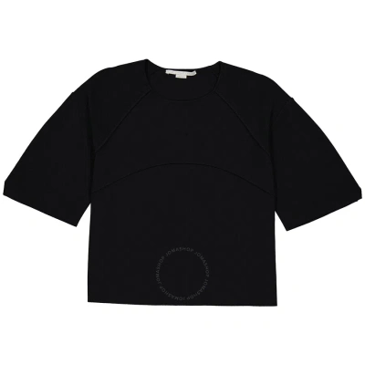 Stella Mccartney Ladies Black Piped Seam Cropped Top