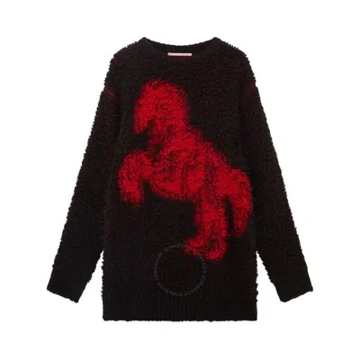 Stella Mccartney Pixel Horse Jaquard Wool Jumper In Black