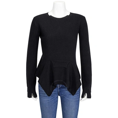 Stella Mccartney Ladies Black Ruffle Knit Top