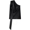 Stella Mccartney Ladies Black Scarf One-shoulder Top In Brown