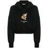 Stella Mccartney Ladies Black Tiger-print Cropped Hoodie In Black