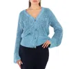 Stella Mccartney Wool Blend Knit Cardigan In Blue