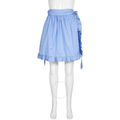 Stella Mccartney Ladies Blue Stripes Ruffle Skirt