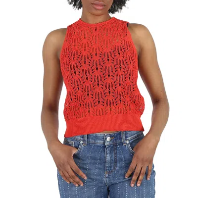 Stella Mccartney Ladies Bright Red Pointelle Stitch Top