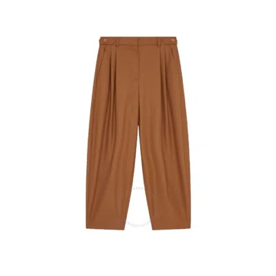 Stella Mccartney Ladies Brown Pleated Banana Leg Trousers