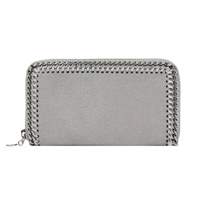 Stella Mccartney Ladies Falabella Zip Around Wallet In Light Grey In Gray