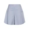 Stella Mccartney Ladies Grey Peplum-hem Crepe Shorts In Grey