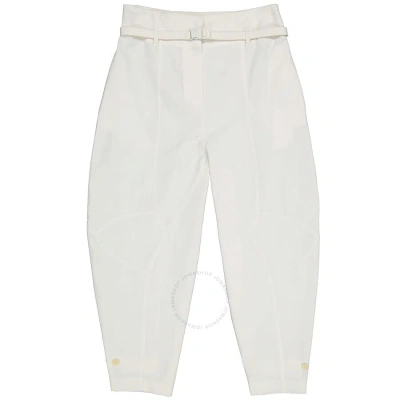 Stella Mccartney Kids'  Ladies High-waist Tapered Trousers In White