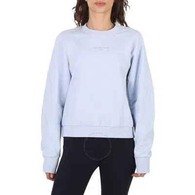 Stella Mccartney Ladies Logo Print Cotton Sweatshirt In Blue