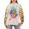 Stella Mccartney Ladies Magnolia Tiger Print Cotton Hoodie In Multi