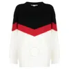 Stella Mccartney Crew Neck Wool Blend Pullover With Color Block Design