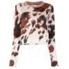 Stella Mccartney Ladies Multi Leopard-print Round-neck Jumper