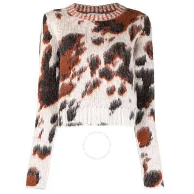 Stella Mccartney Ladies Multi Leopard-print Round-neck Jumper