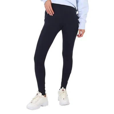 Stella Mccartney Ladies Navy Logo-print Scuba Leggings