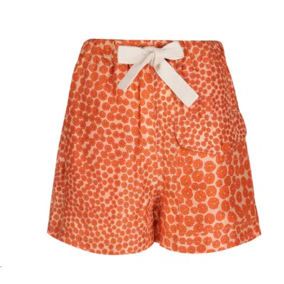 Stella Mccartney Ladies Orange Floral Printed Shorts