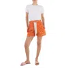 Stella Mccartney Ladies Orange Floral Printed Shorts, Brand Size 34 (us Size 0)