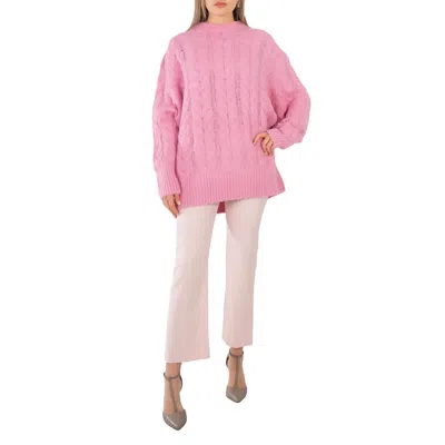 Stella Mccartney Ladies Pink Cable Knit Cape Jumper