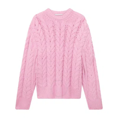 STELLA MCCARTNEY STELLA MCCARTNEY LADIES PINK CABLE KNIT CAPE JUMPER