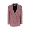 Stella Mccartney + Net Sustain Double-breasted Wool-tweed Blazer In Pink