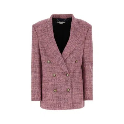 STELLA MCCARTNEY STELLA MCCARTNEY LADIES PINK DOUBLE-BREASTED WOOL BLAZER