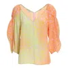 Stella Mccartney Ladies Yellow High Waist Flared Ruffled Pants In Purple