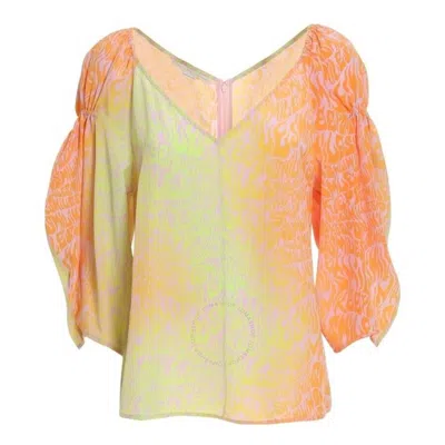 Stella Mccartney Ladies Purple Tie-dyed V-neck Blouse
