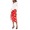 Stella Mccartney Ladies Red Pixel Horses Bow Detailed Skirt In Multi