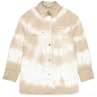 Stella Mccartney Ladies Safari Oversized Tie-dye Denim Jacket In Beige